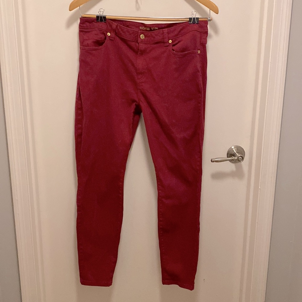 Michael Kors Burgundy Red Izzy Skinny Jeans